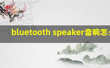 bluetooth speaker音响怎么用